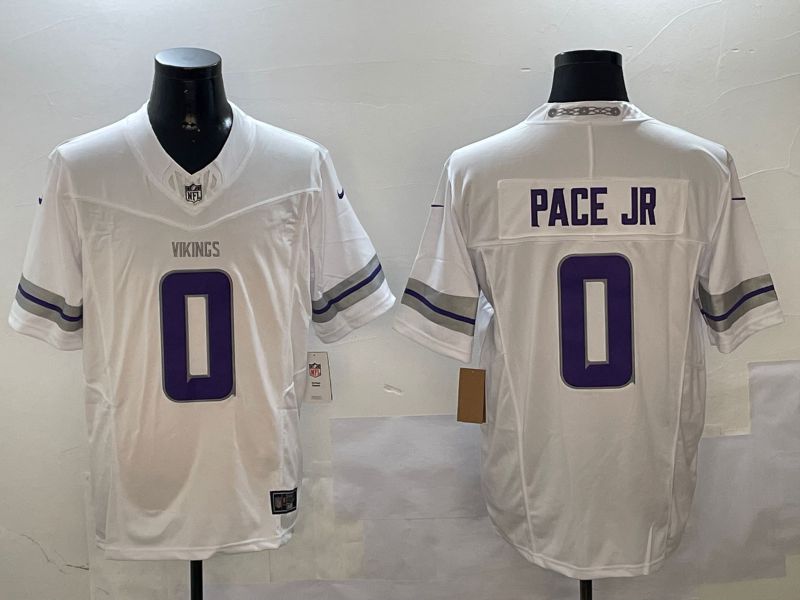 Men Minnesota Vikings #0 Pace jr White Throwback Three generation 2024 Nike Limited NFL Jersey style 1->minnesota vikings->NFL Jersey